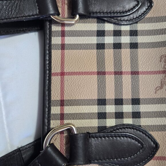 BURBERRY Nova Check Coated Canvas Top Zip Tote Vintage - Picture 6 of 11